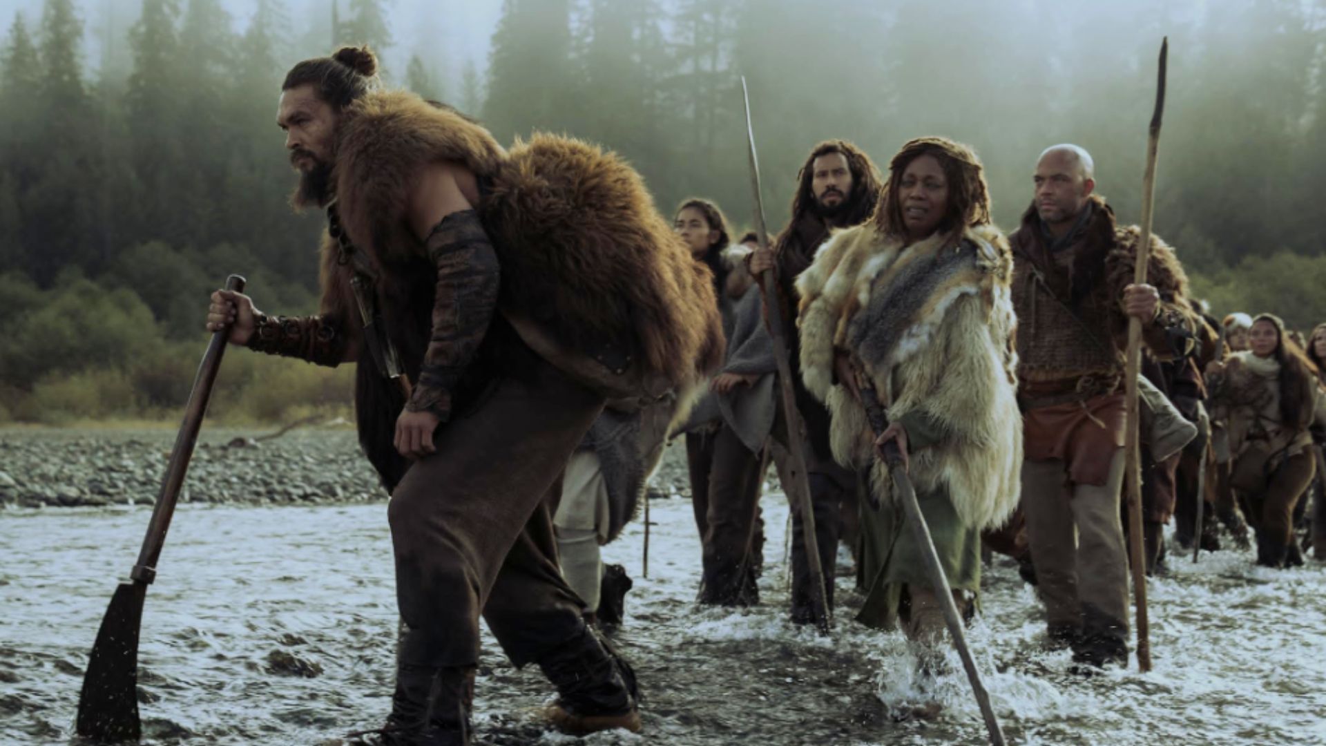 Jason Momoa as Baba Voss rallying his tribe | Image via Apple TV+