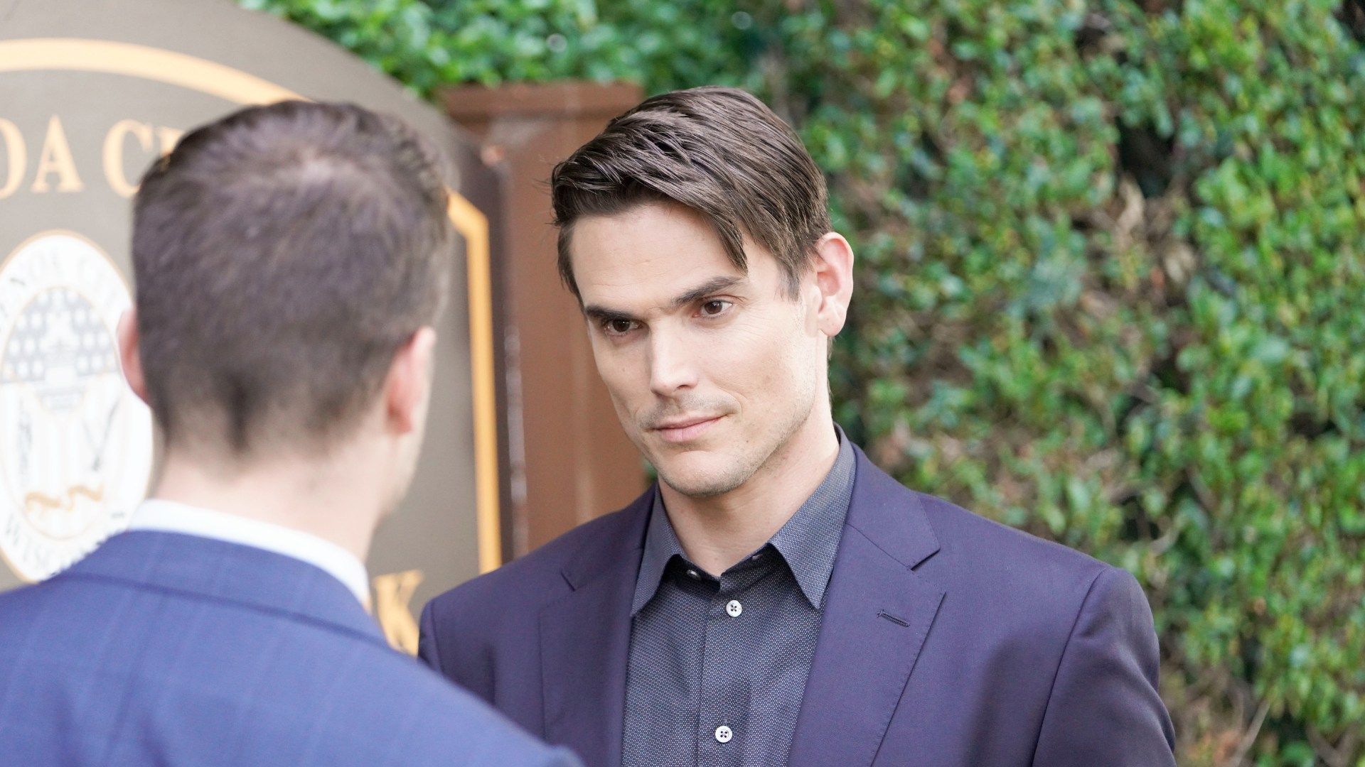 Will Adam (Mark Grossman) risk Victor&#039;s wrath by talking to Kyle (Michael Mealor) on The Young and the Restless | Image: JPI