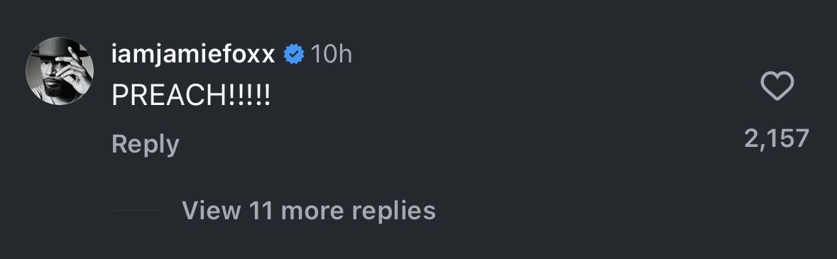 Jamie Foxx&#039;s comment under Complex&#039;s post about Denzel&#039;s interview(Image via X/@complex)