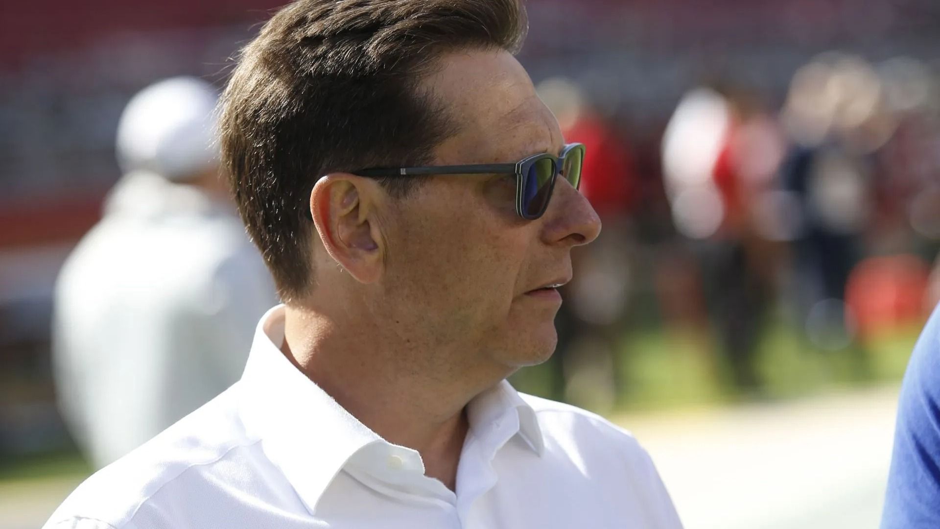 Greg Papa of the San Francisco 49ers stands on the field prior to the game against the Dallas Cowboys - Source: Getty - Source: Getty