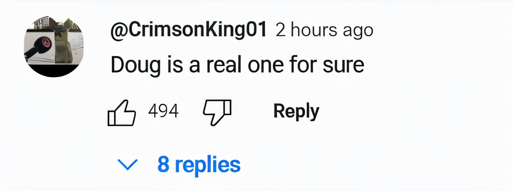 Another user praises Doug (image via YouTube)
