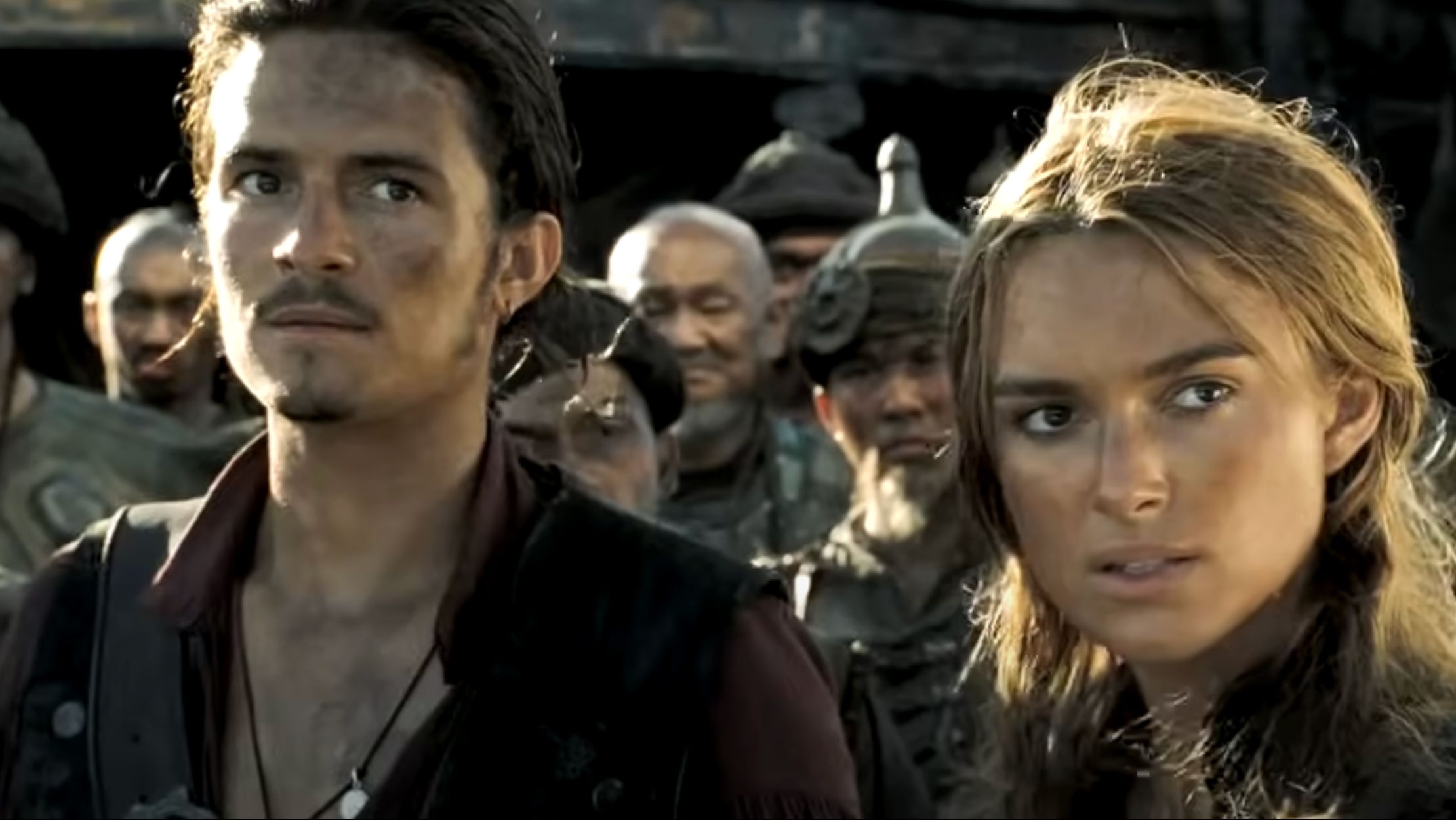 Orlando Bloom and Keira Knightley in Pirates of the Caribbean (Image via Walt Disney Pictures)