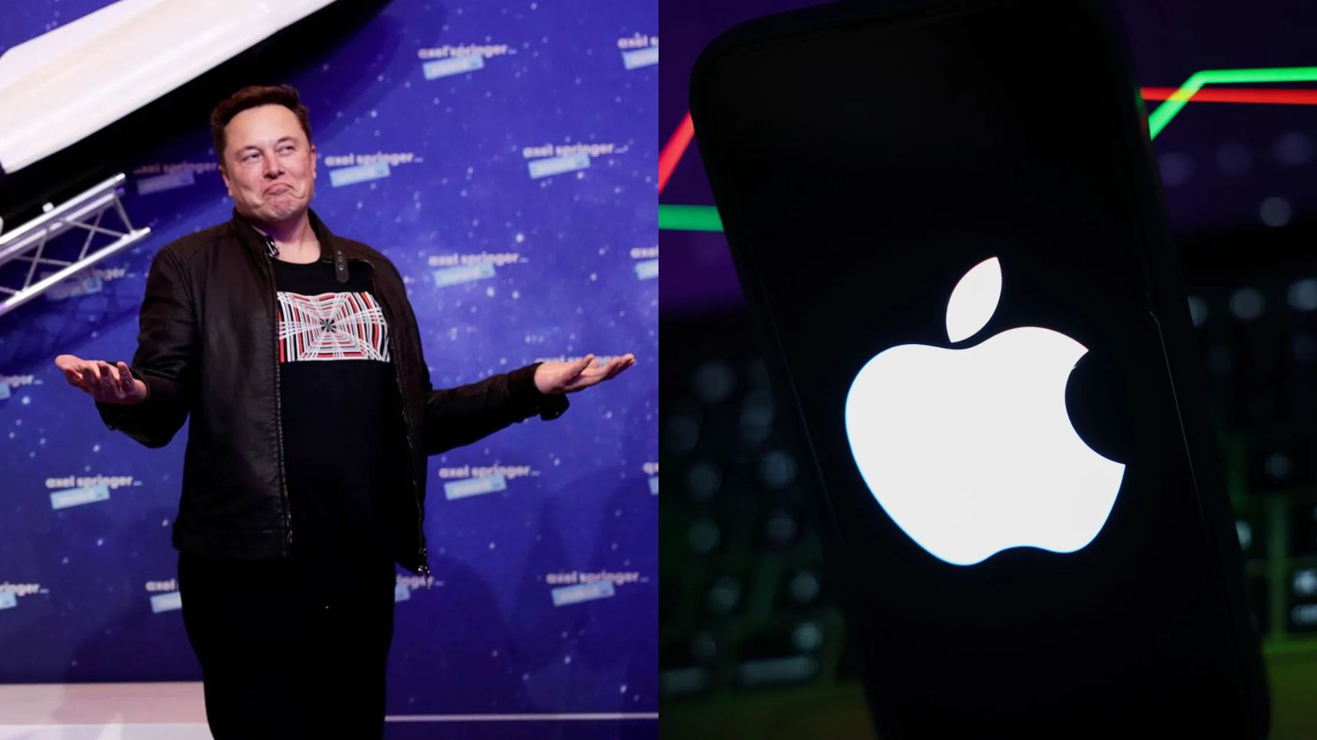 Elon Musk slams Apple in a new tweet. (Image via Getty)
