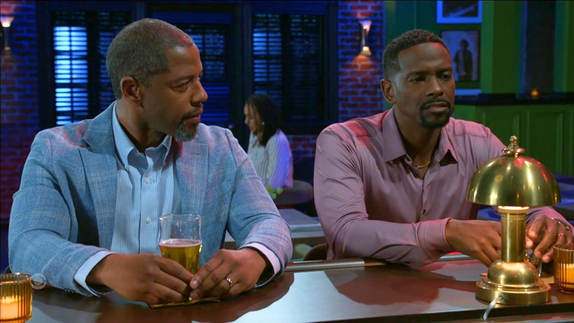 Beyond the Gates: Ted and Doug commiserate at the bar together | Image: CBS