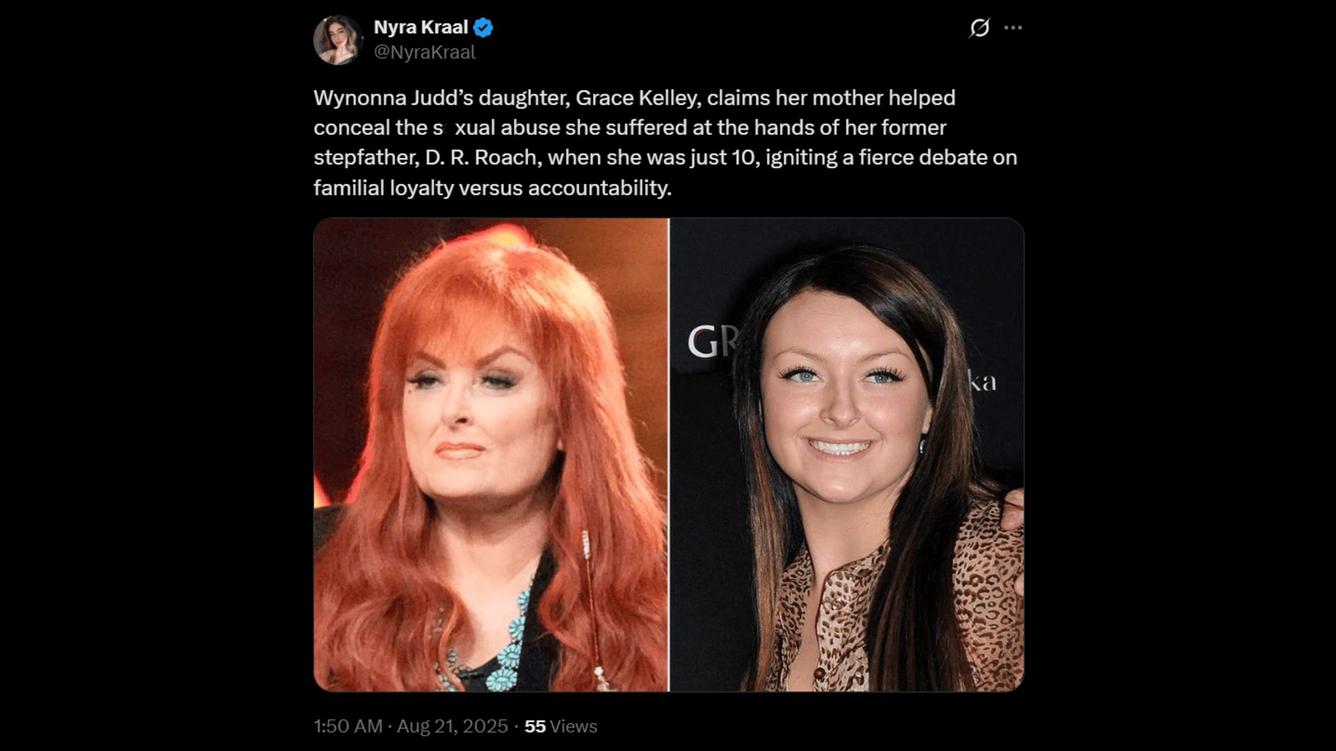 Wynonna Judd&#039;s daughter has accused her of being a negligent mother and her ex-stepfather of abuse. (Image via X)