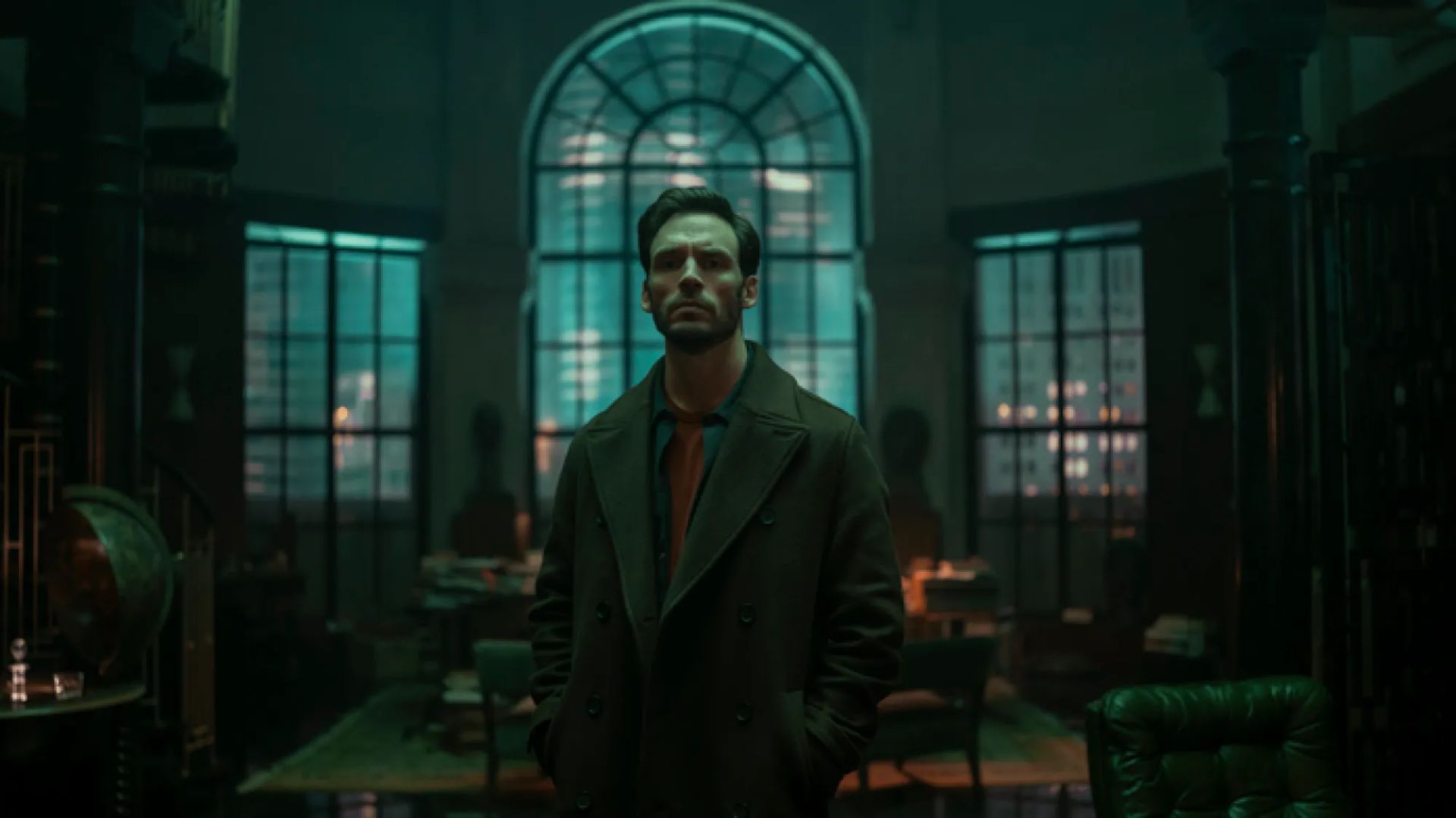 Sam Claflin can see dead people in Lazarus (Image via Prime Video)