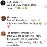 Fans react to the 'Stranger' music video. (Image via Instagram/@dojacat)