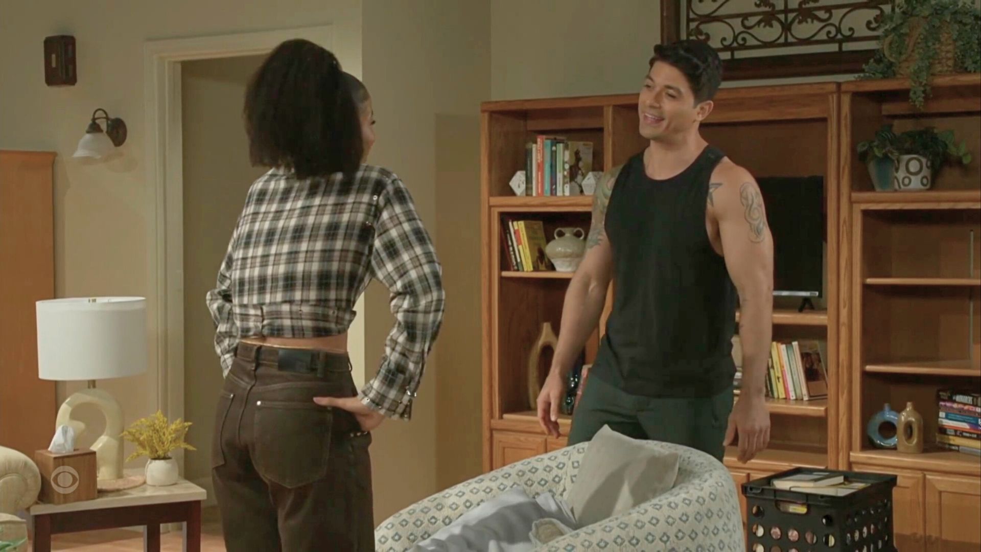 Beyond the Gates: Eva and Tomas easily banter and flirt | Image: CBS