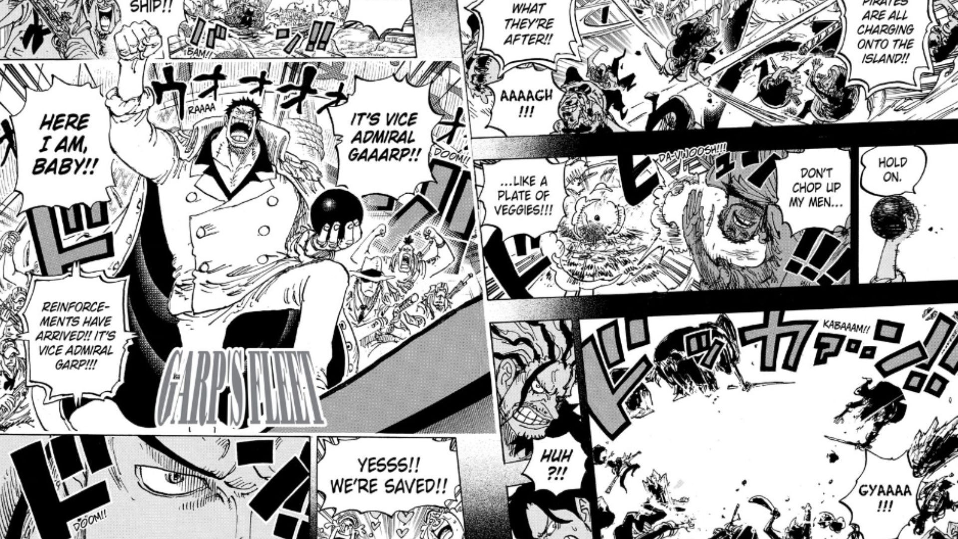 Monkey D. Garp arrives at God Valley (Image Source: VIZ)