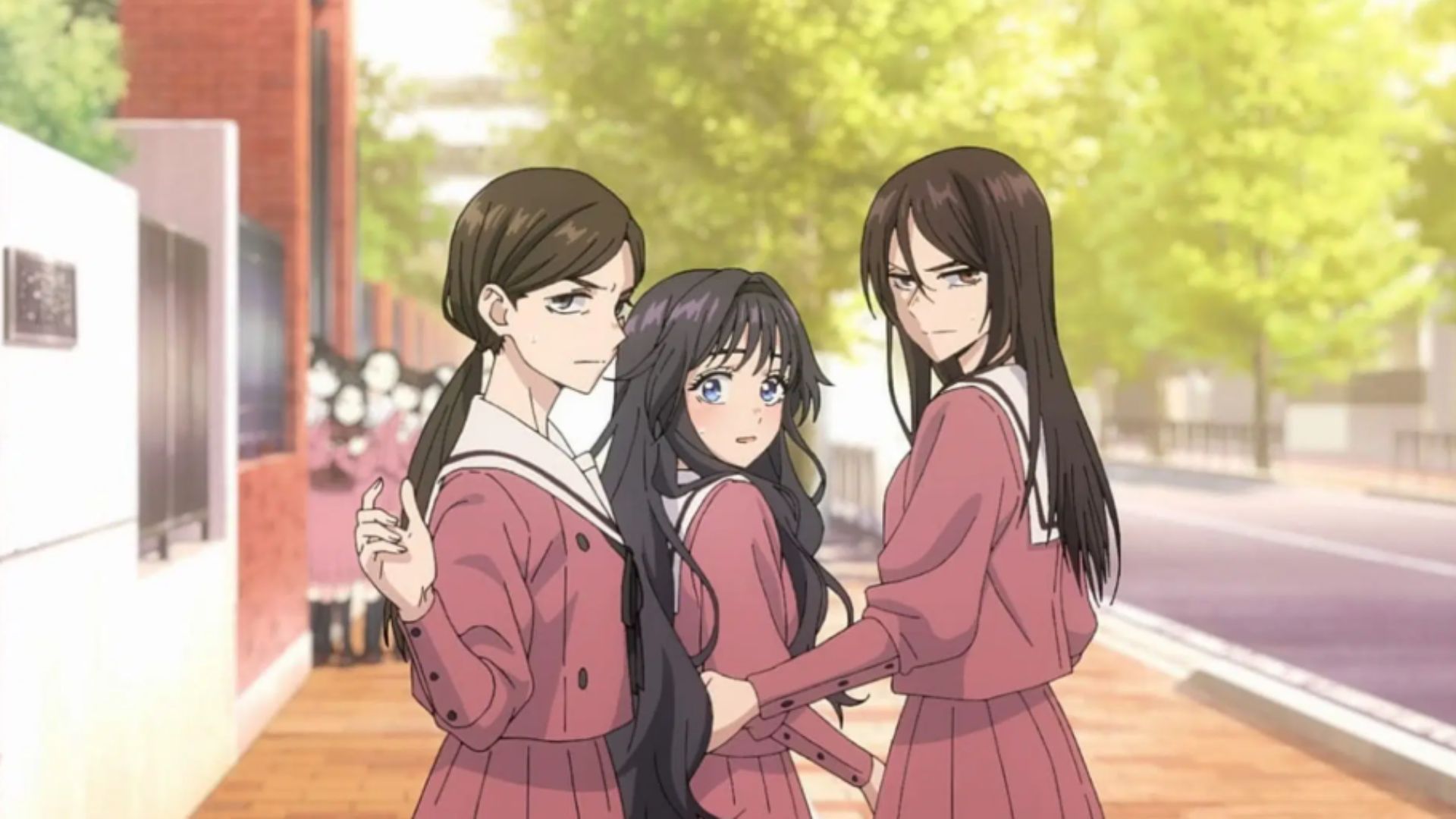 Kaoruko with her friends (Image Credits: CloverWorks)