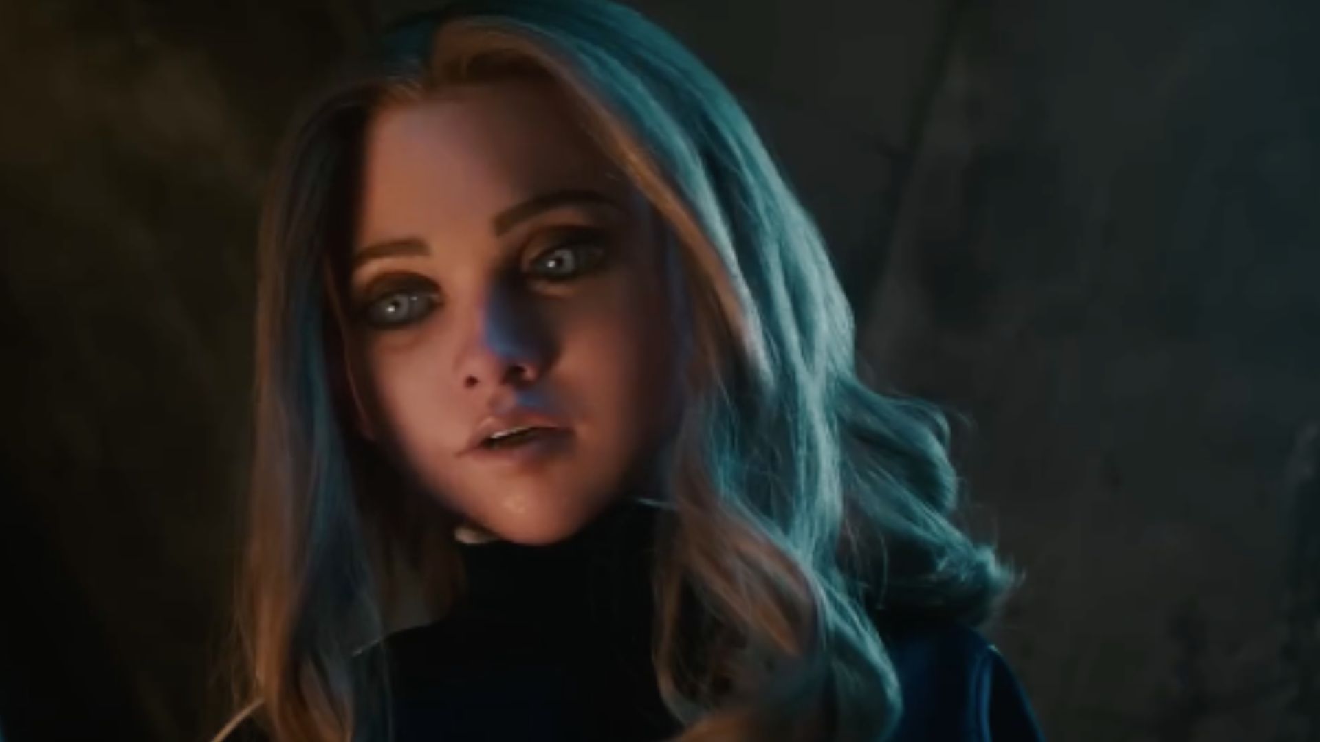 A still from M3GAN 2.0, featuring AMELIA