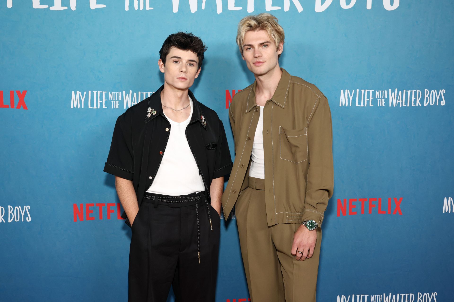 Ashby Gentry and Noah LaLonde at Netflix&#039;s &quot;My Life With The Walter Boys&quot; photo call in New York | Image via: Getty