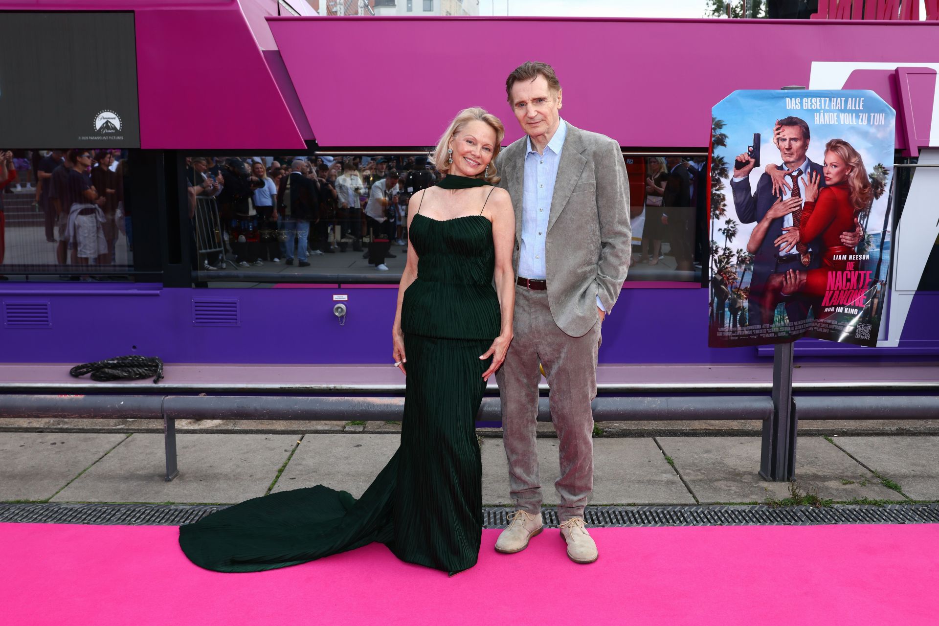 Pamela Anderson and Liam Neeson at &quot;The Naked Gun&quot; - German Premiere - Source: Getty