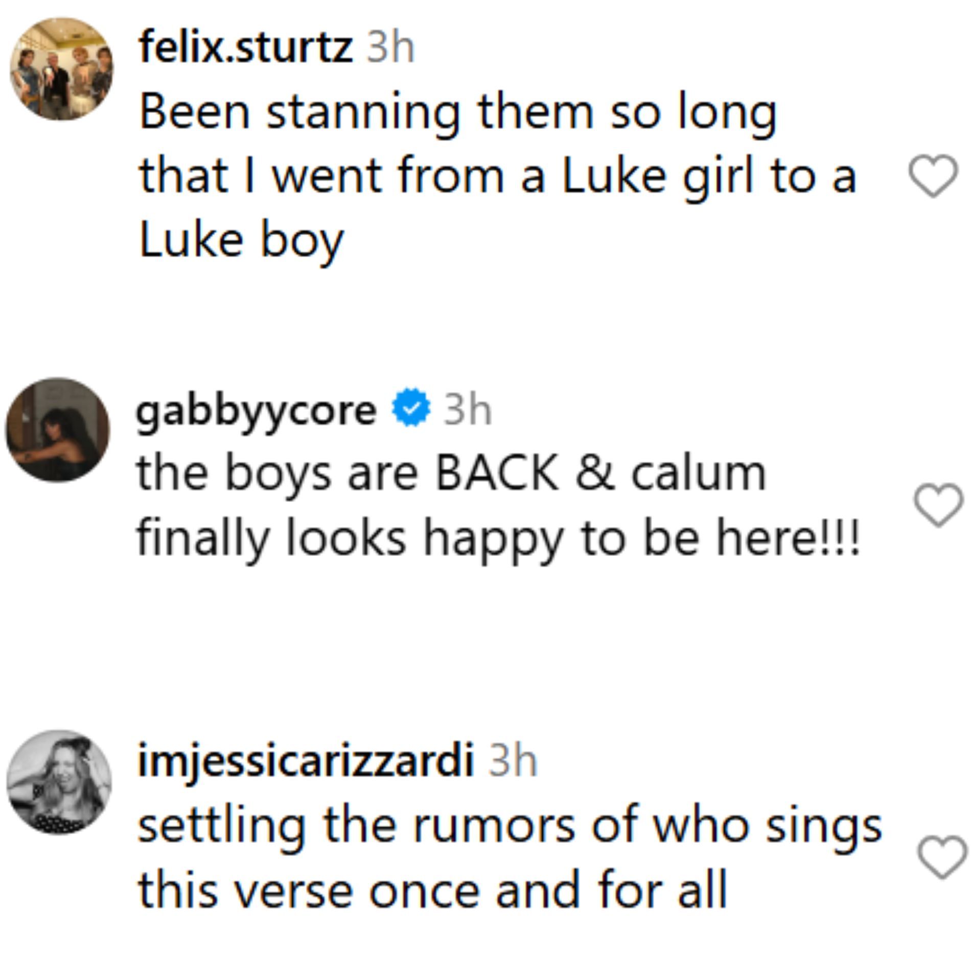 Fans react to 5SOS&#039; post. (Image via Instagram/@5sos)