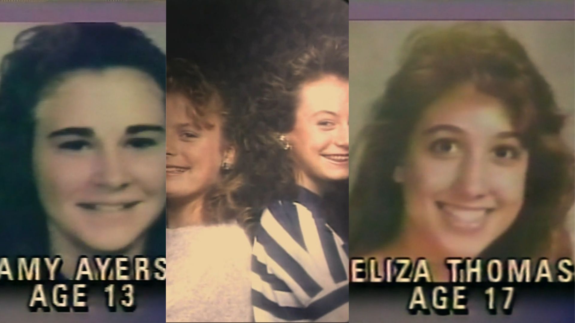 The Victims: Amy Ayers, Jennifer Harbison, Sarah Harbison &amp; Eliza Thomas. (Image Via: The Yogurt Shop Murders, HBO)