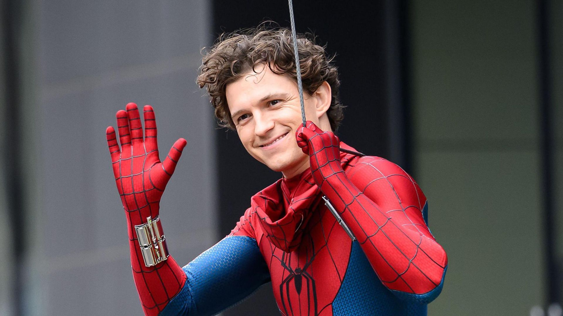 Tom Holland on the set of Spider-Man: Brand New Day | Image via Universal Pictures