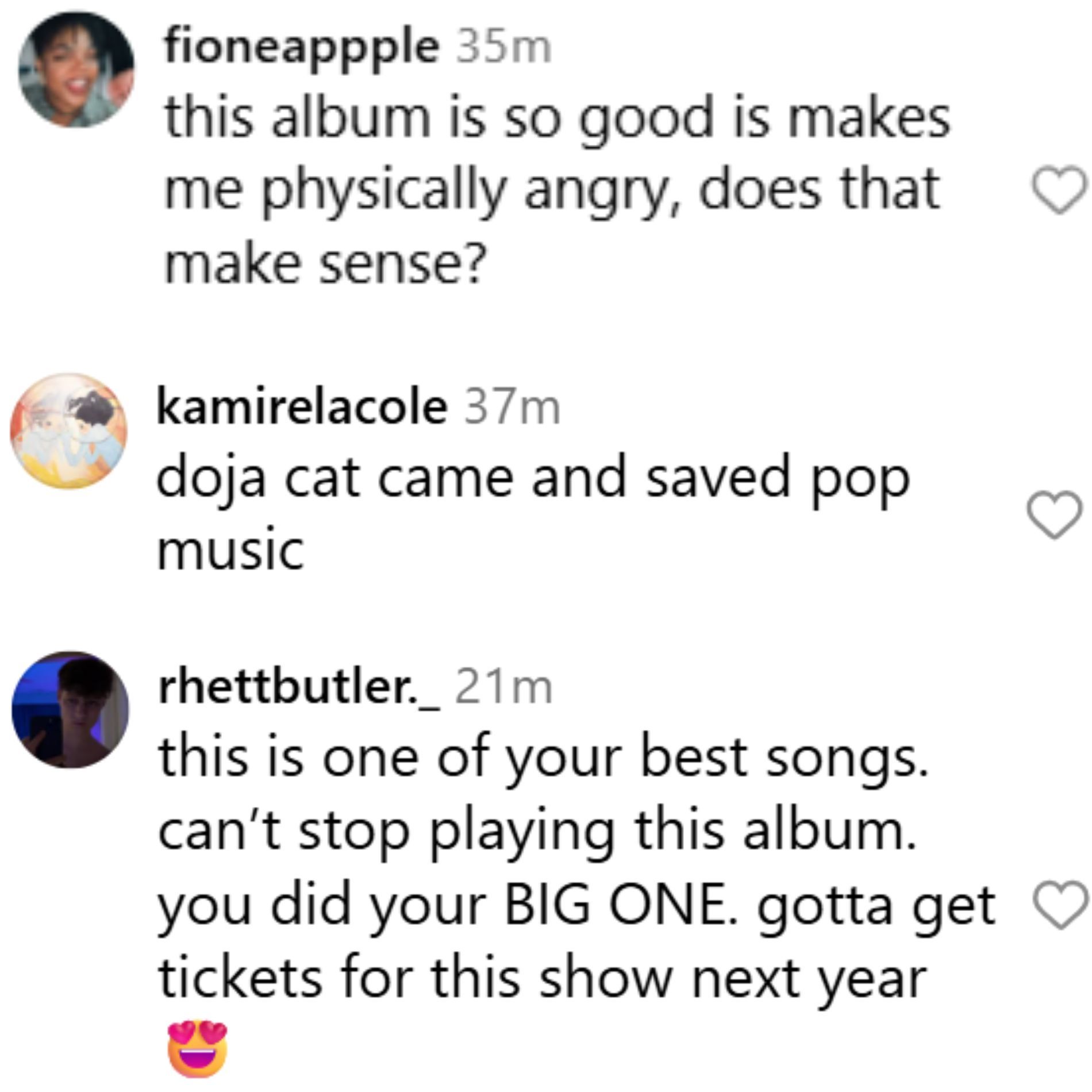 Fans react to the &#039;Stranger&#039; music video. (Image via Instagram/@dojacat)