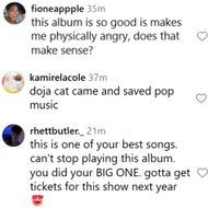 Fans react to the 'Stranger' music video. (Image via Instagram/@dojacat)