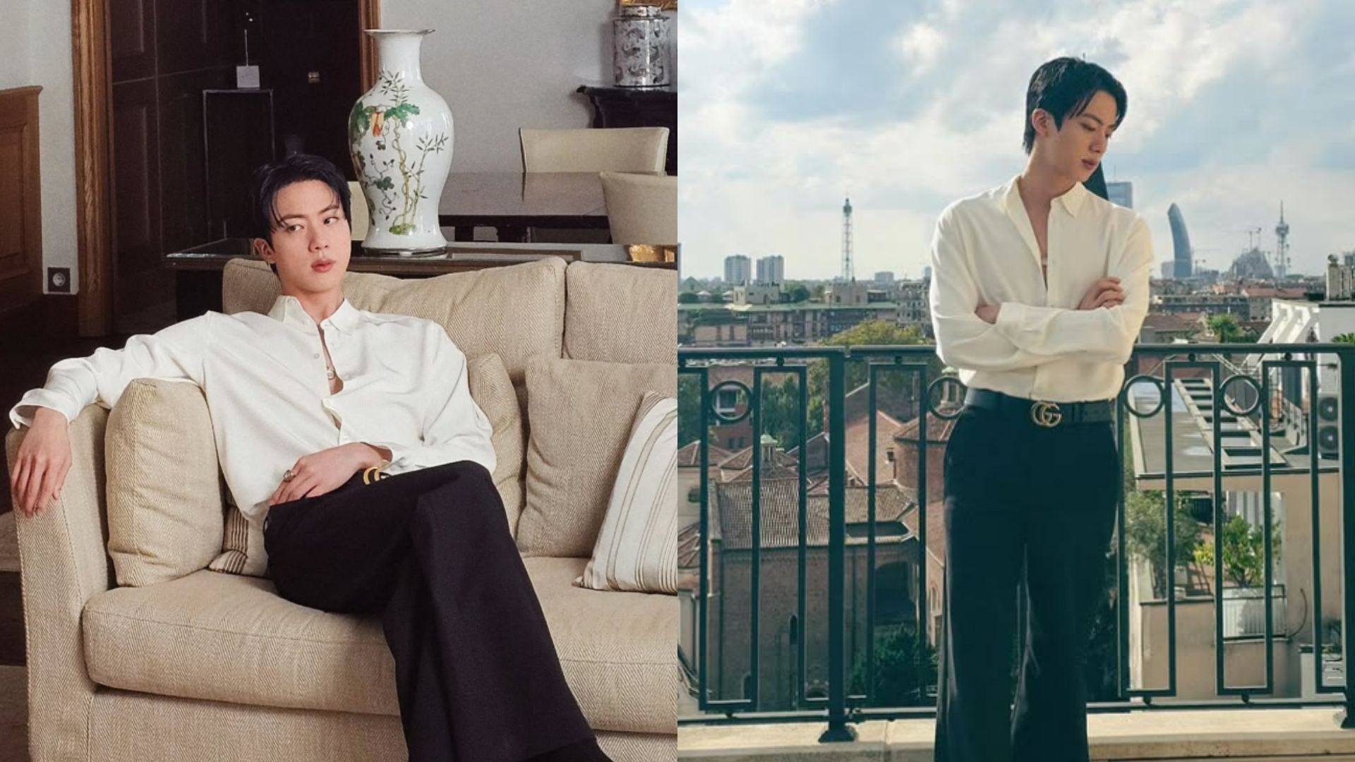 BTS&rsquo; Jin as he shares photos from Gucci SS26 &lsquo;The Tiger&rsquo; premiere during Milan Fashion Week in his latest IG posts