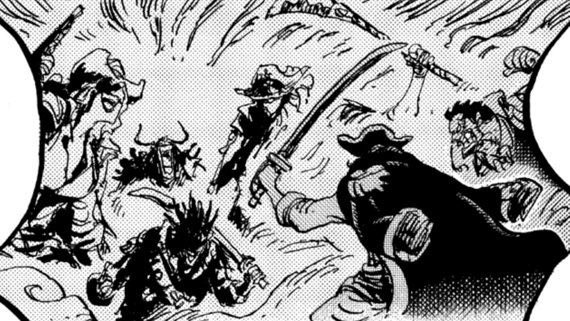 Roger and Garp fighting the Rocks Pirate (Image Credit: Shueisha)
