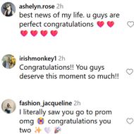 Fans react to the couple's engagement news. (Image via Instagram/@claudiasulewski)