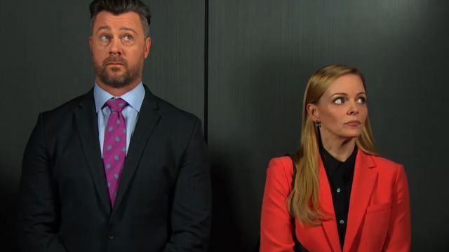 Days of our Lives EJ and Belle are stuck in an elevator | Image: Peacock