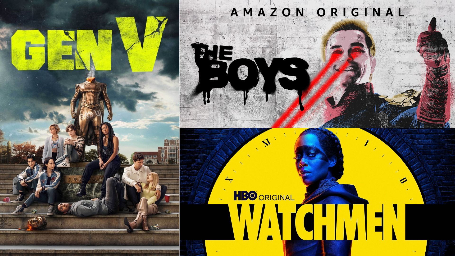 TV shows similar to Gen V | Images via JustWatch &amp; Prime Video