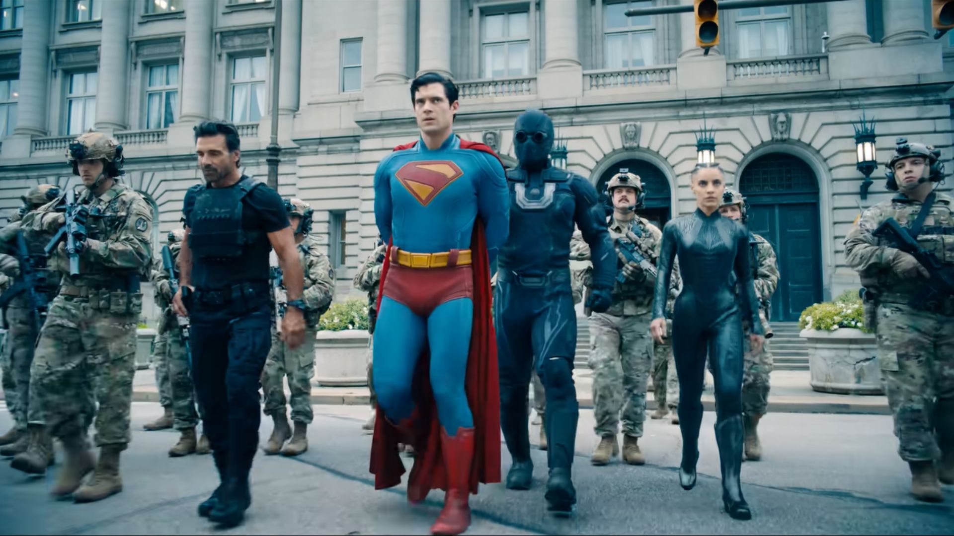 Frank Grillo and David Corenswet in Superman | Image Via: DC