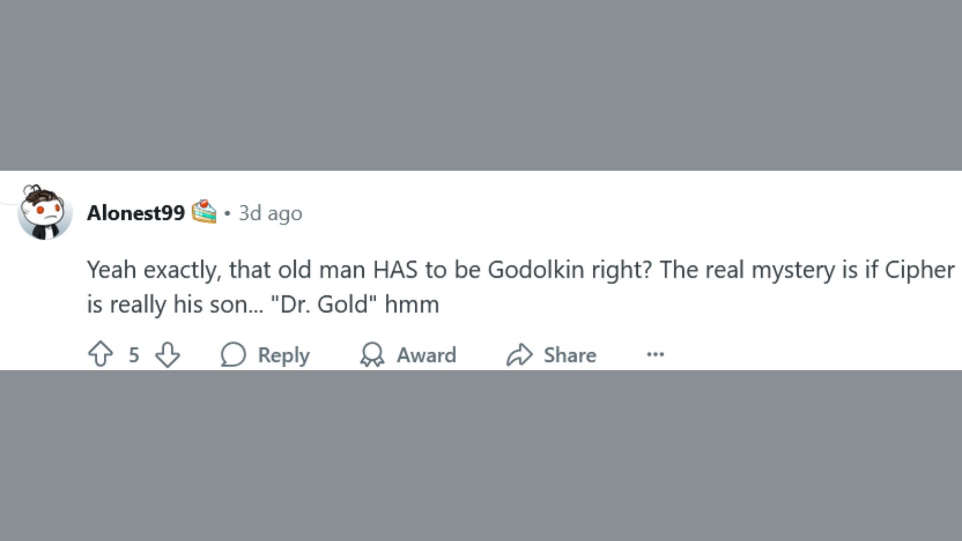 Reddit user Alonest99 theorizing on Gen V Season 2&#039;s Cipher