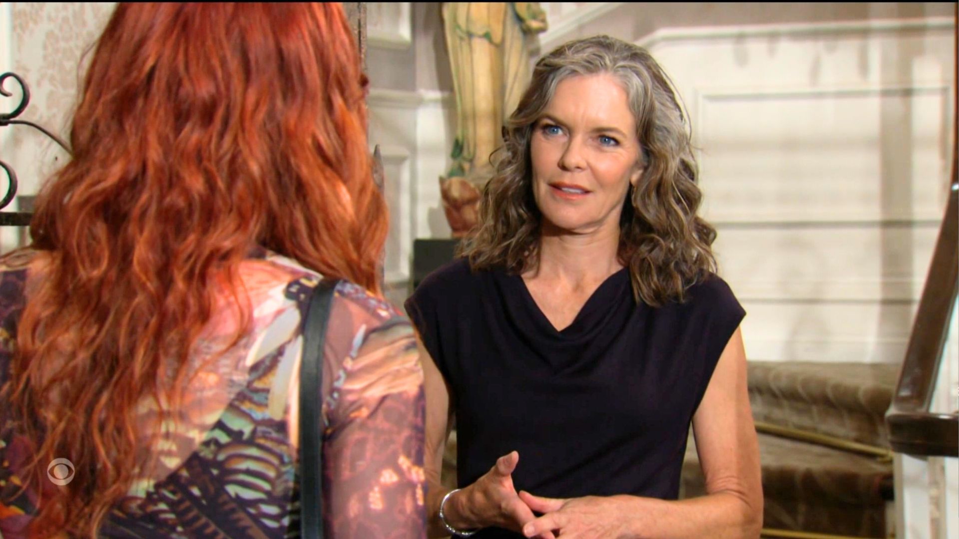 Diane (Susan Walters) was surprised to see Sally (Courtney Hope) at her door on The Young and the Restless | Image: CBS