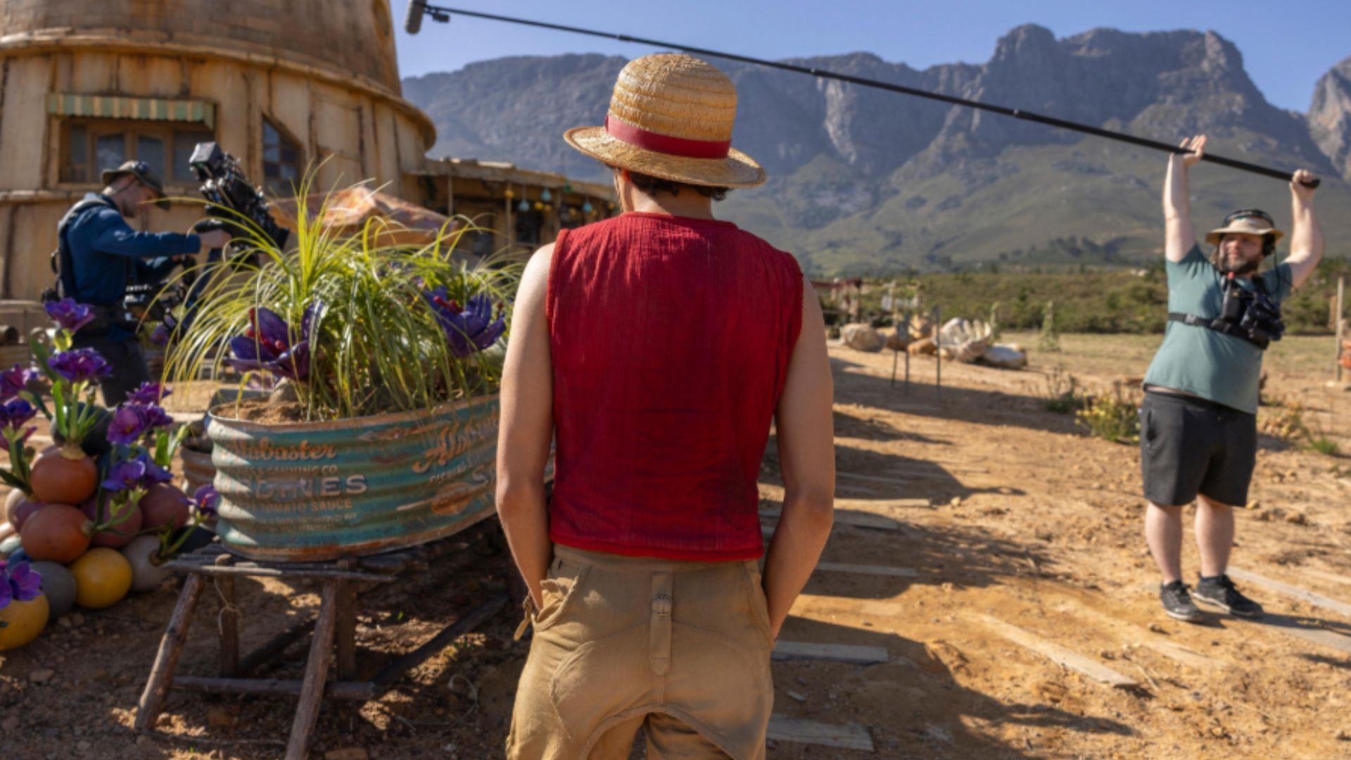 A behind-the-scene image from One Piece Live Action Season 2