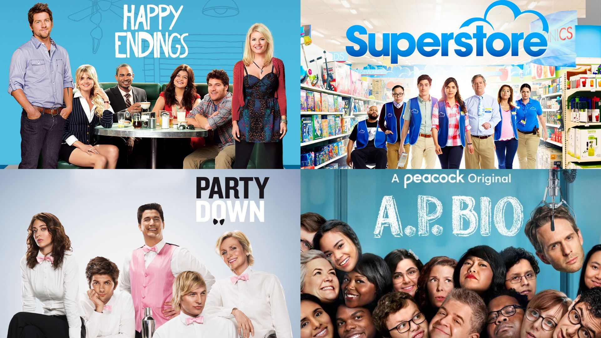 Underrated sitcoms of all time | Images via Prime Video &amp; Peacock