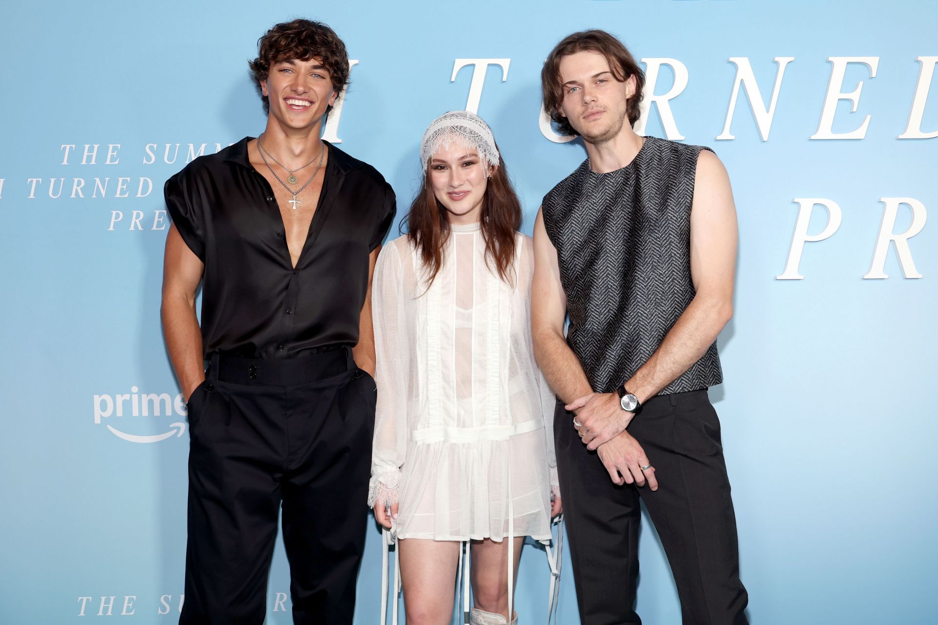 Gavin Casalegno, Lola Tung, and Christopher Briney attend &#039;The Summer I Turned Pretty&#039; launch event (Source: Getty)
