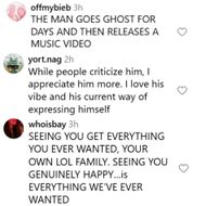 Fans react to Justin's post. (Image via Instagram/@lilbieber)