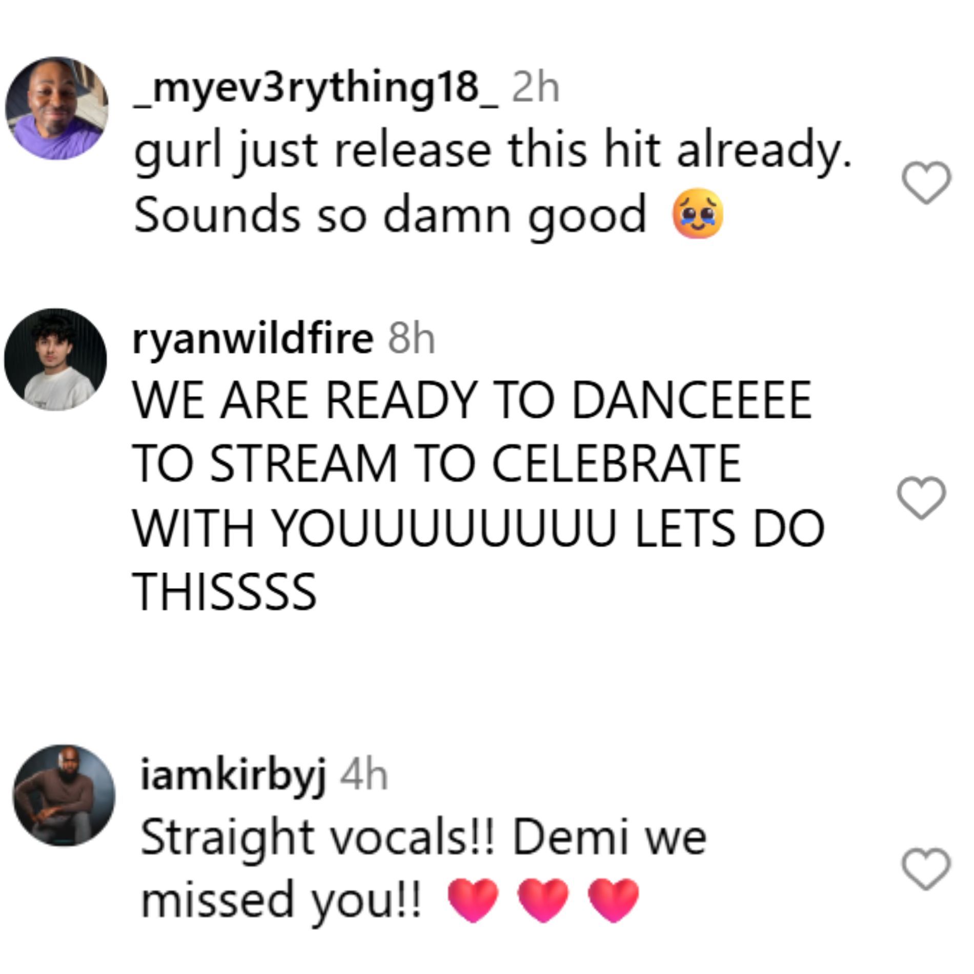 Fans react to Demi&#039;s upcoming song. (Image via Instagram/@ddlovato)
