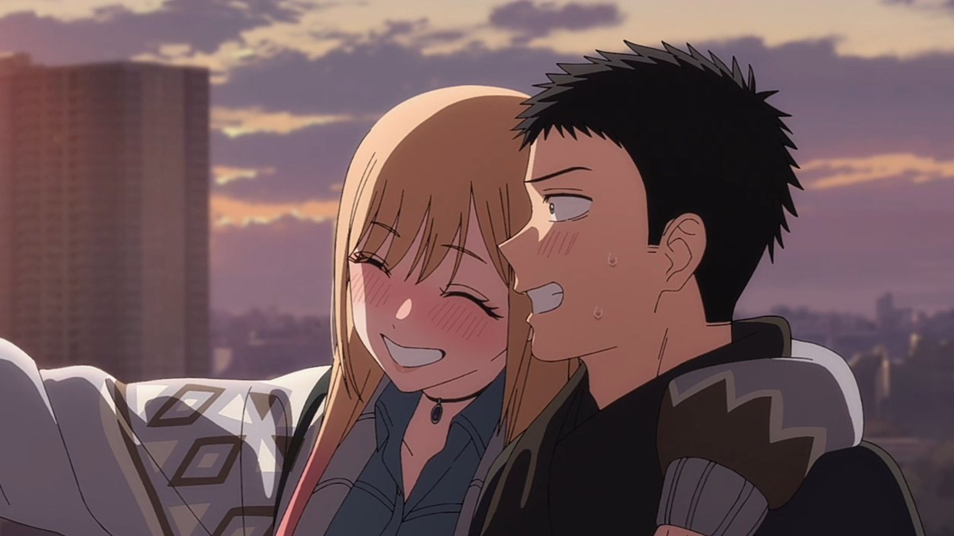 Marin and Gojo as seen in My Dress-Up Darling anime