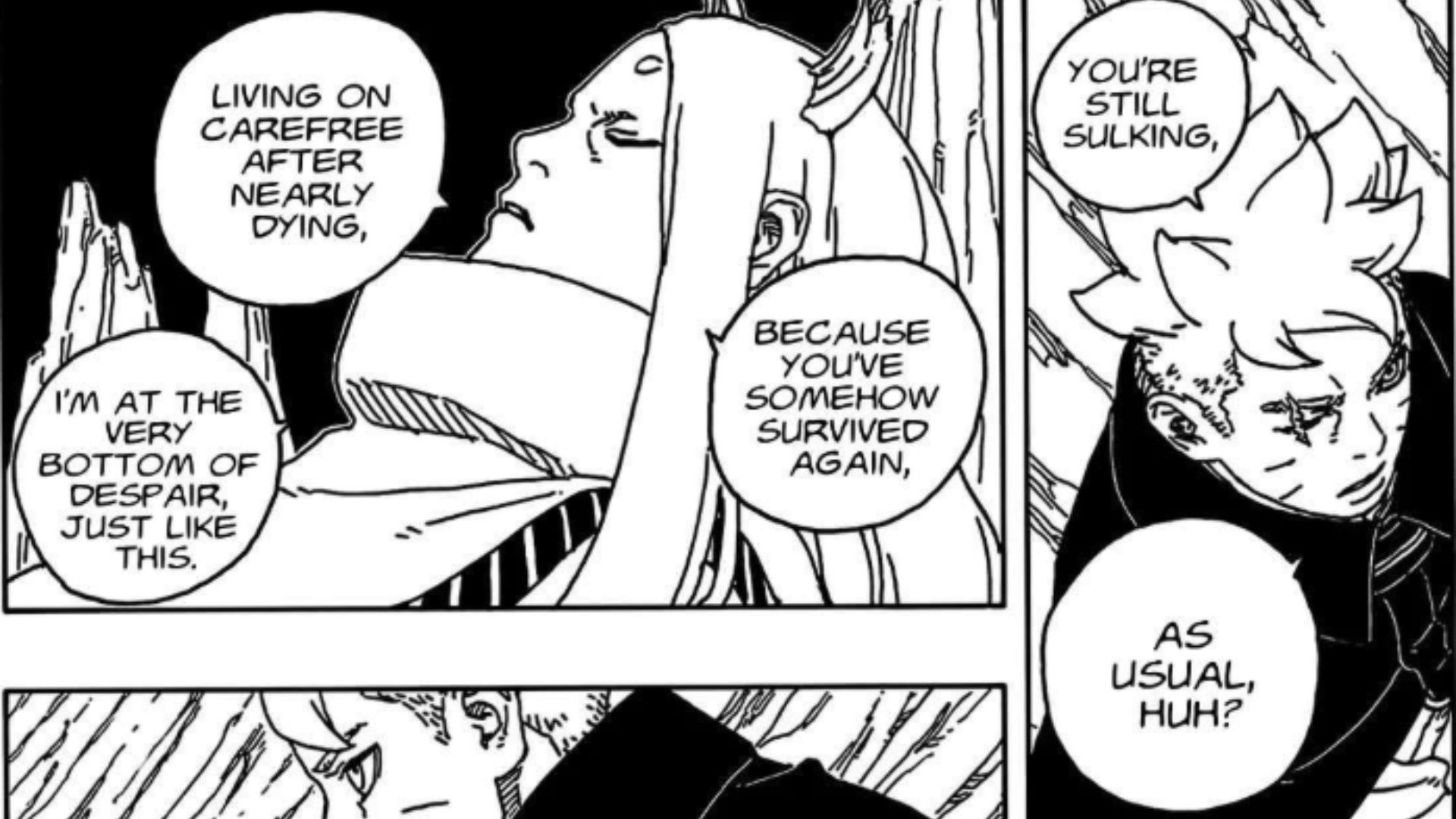 Boruto and Momoshiki&#039;s casual talk (Image Source: VIZ)