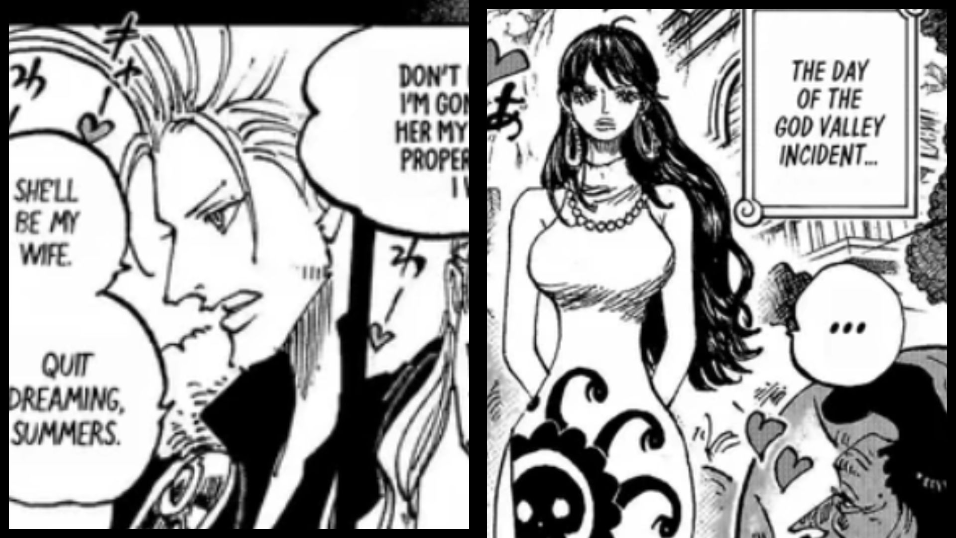 Garling talking about Shakky in One Piece Chapter 1159 (Image credit: Shueisha)