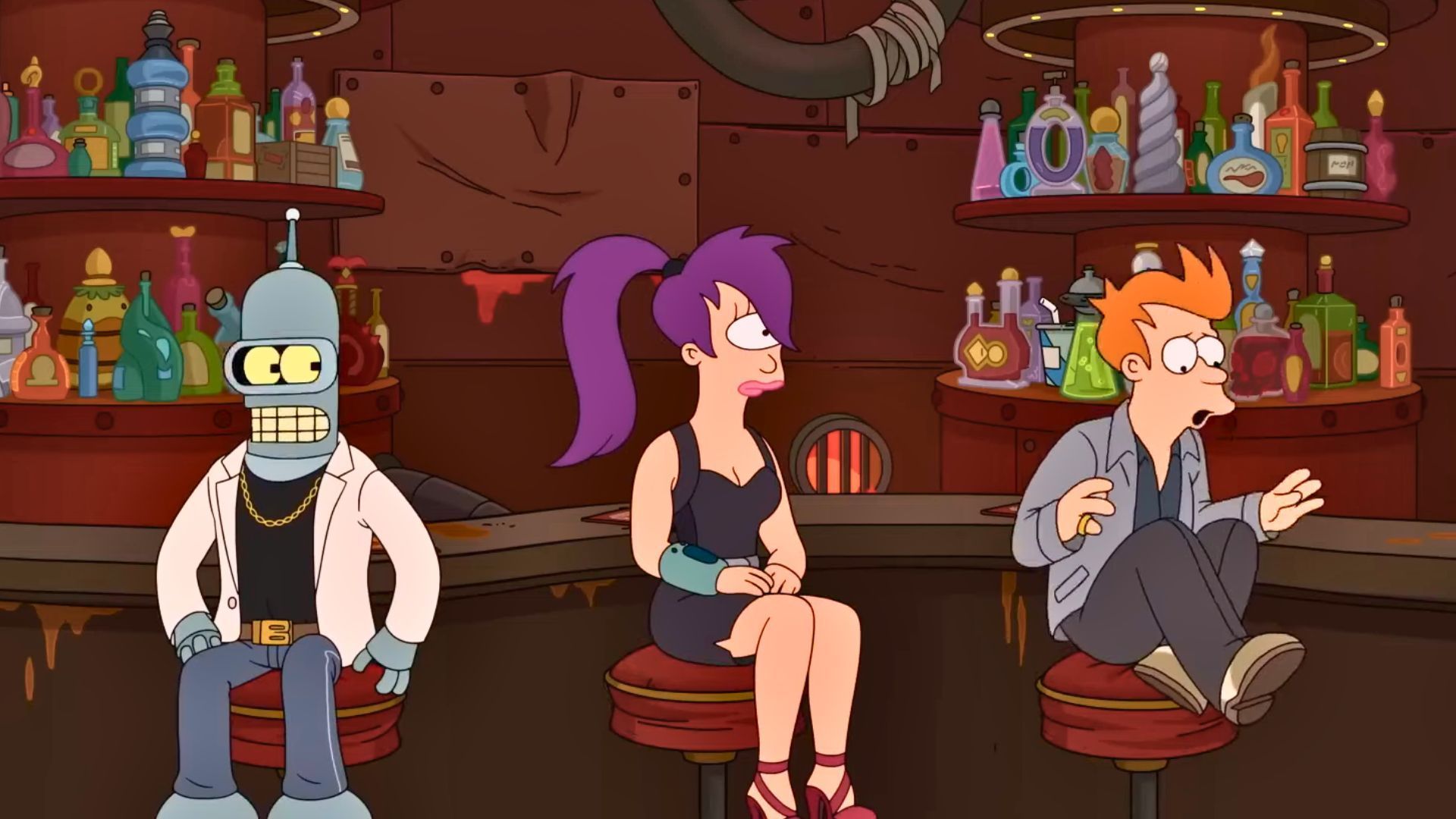 The Planet Express crew is back in Futurama Season 13, streaming all episodes on Hulu September 15 (Image via Hulu)