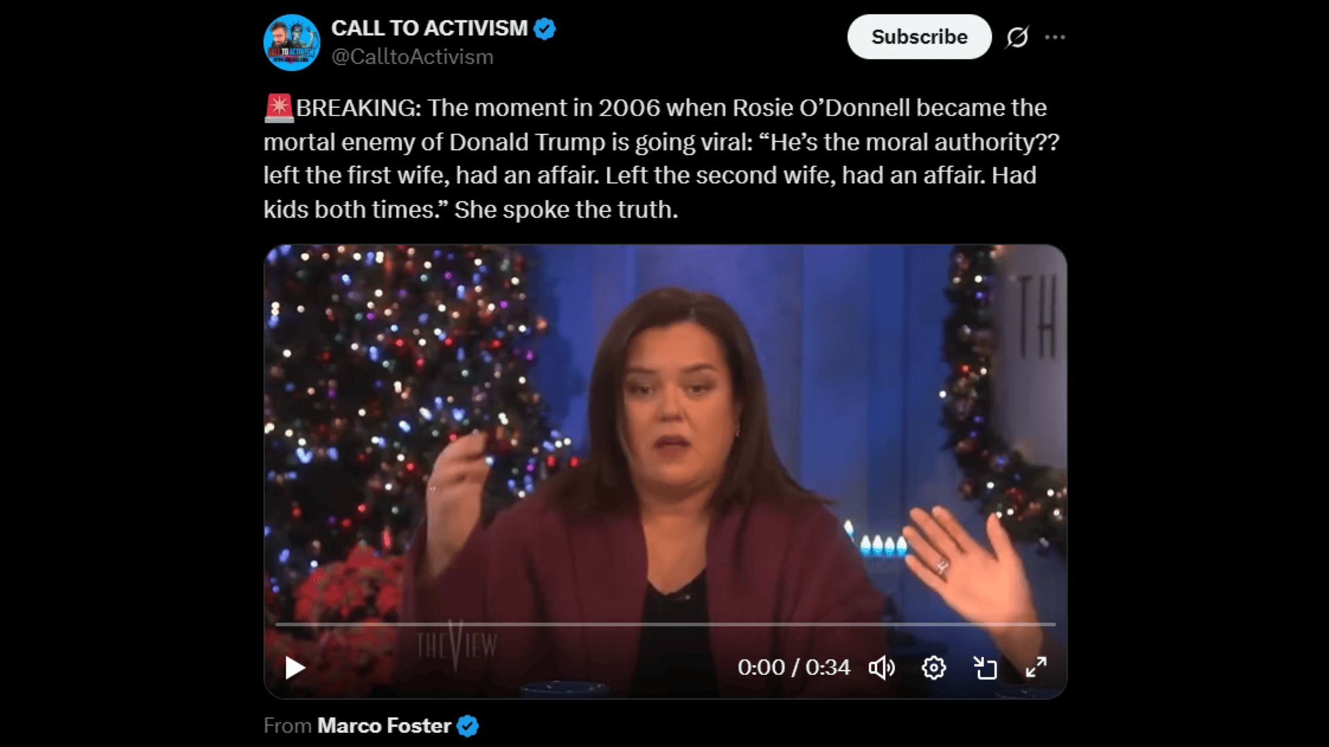 Rosie O&#039;Donnell and Donald Trump have been feuding since 2006. (Image via X)