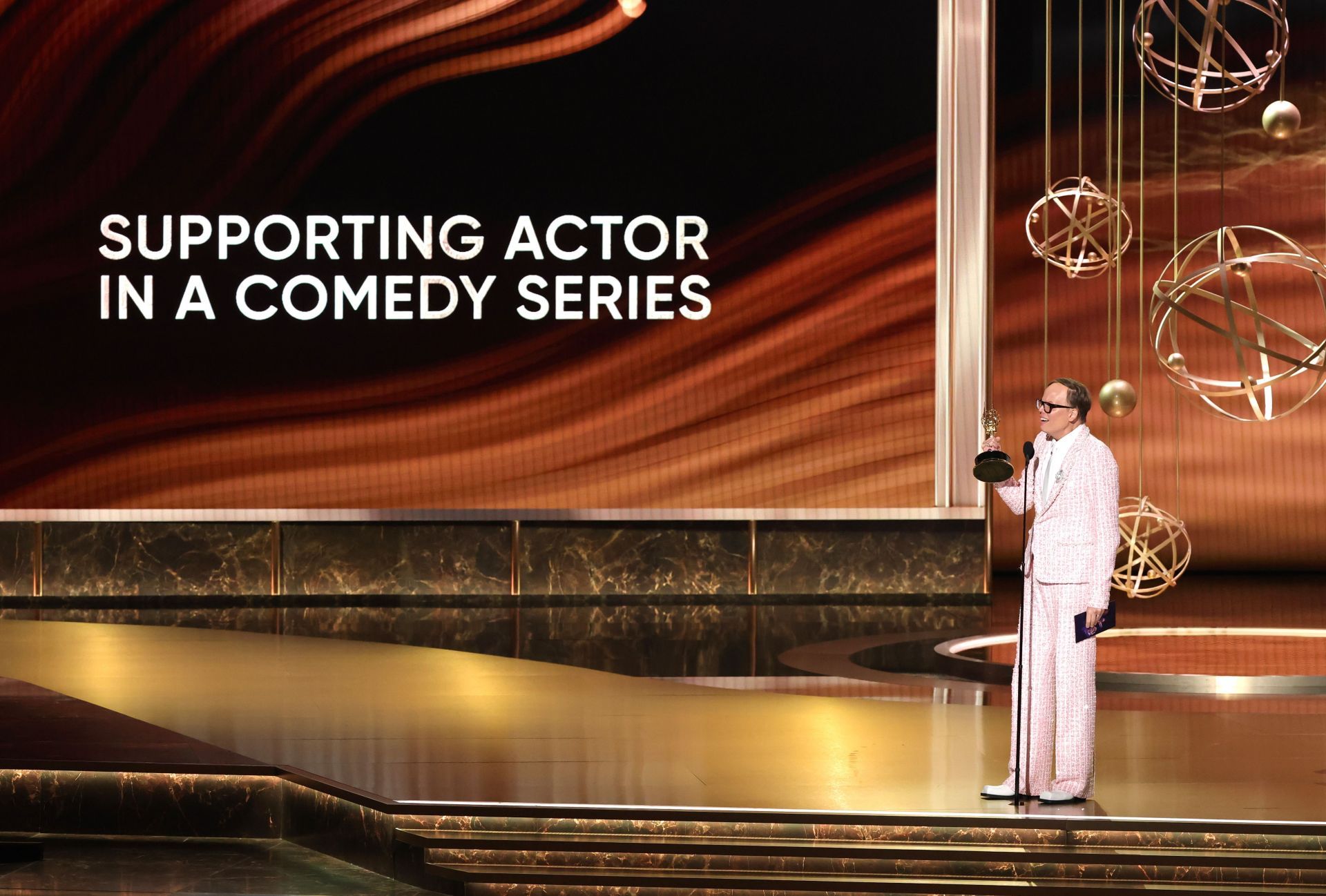 Jeff Hiller accepting his award at the 77th Primetime Emmy Awards - Show - Source: Getty