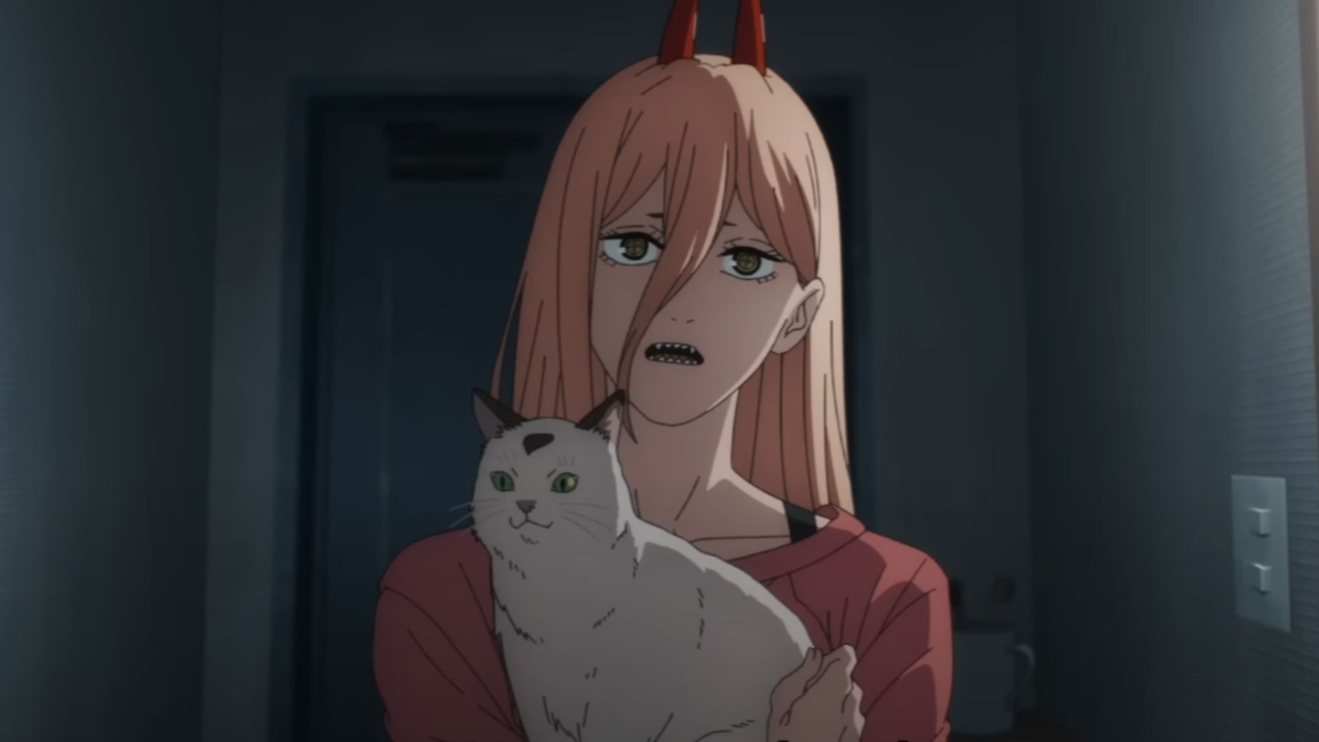 Power, as seen with the cat she saved (Image Source: MAPPA Studio)