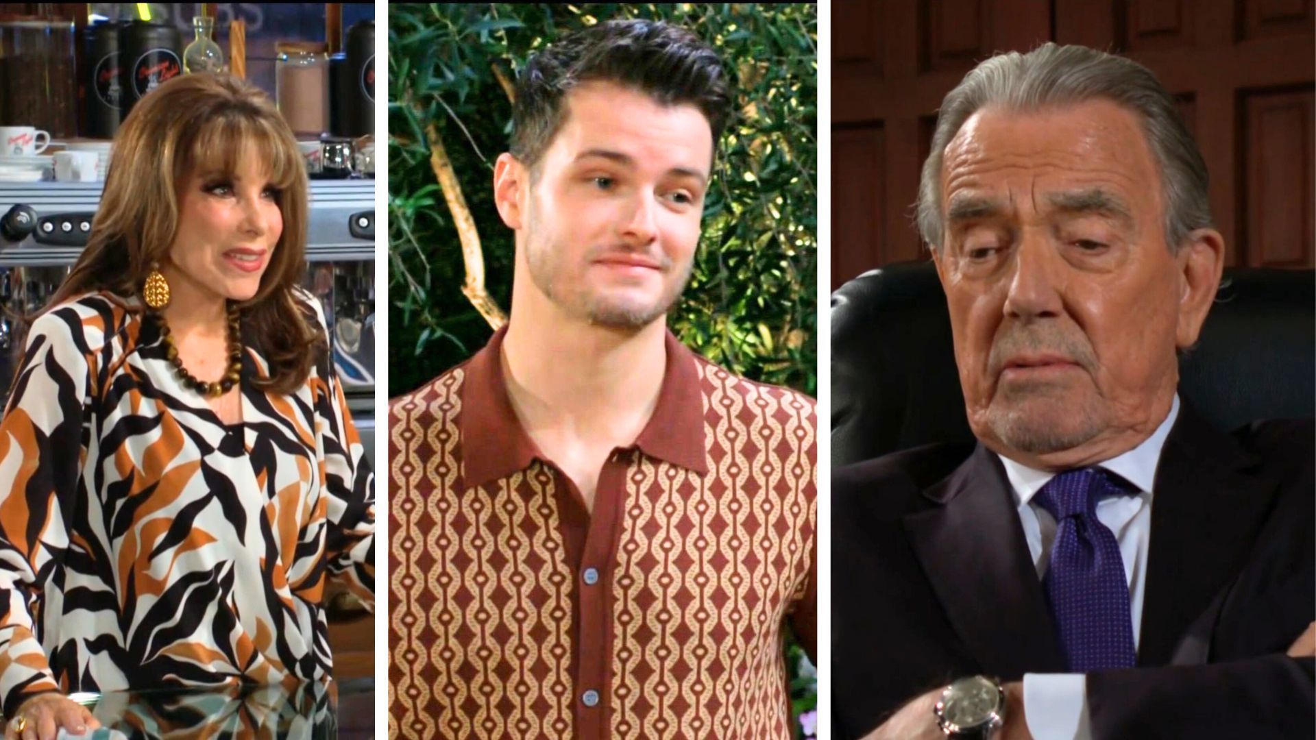 Esther (Kate Linder) and Victor (Eric Braeden) agree that Kyle (Michael Mealor) is not that bad on The Young and the Restless | Image: CBS