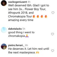 Fans react to Tyler Gregory Okonma's announcement. (Image via Instagram/@nfrpodcast)