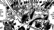 Whitebeard and Shiki rampaging through the island (Image Source: VIZ)