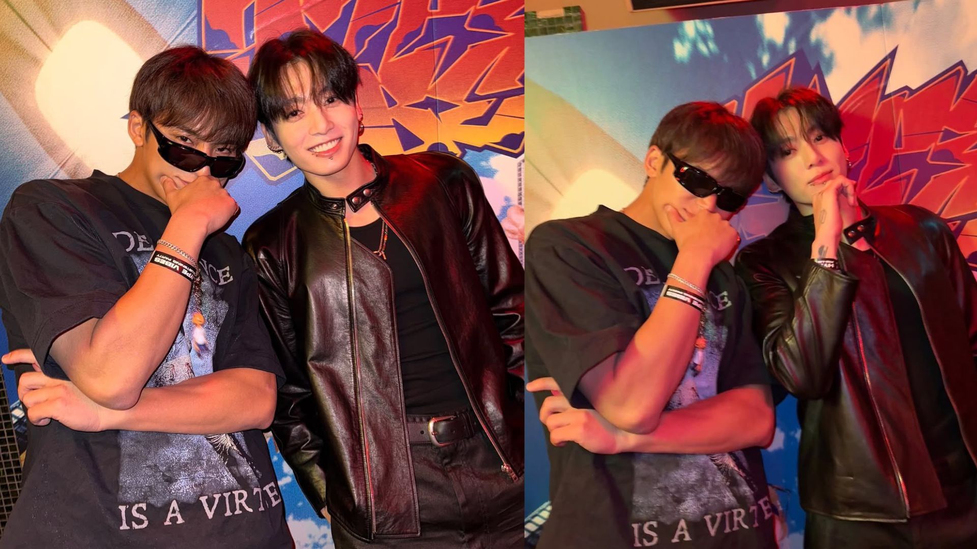 BTS&rsquo; Jungkook&rsquo;s look as he poses with SEVENTEEN&rsquo;s Mingyu&rsquo;s at CXM&rsquo;s listening party