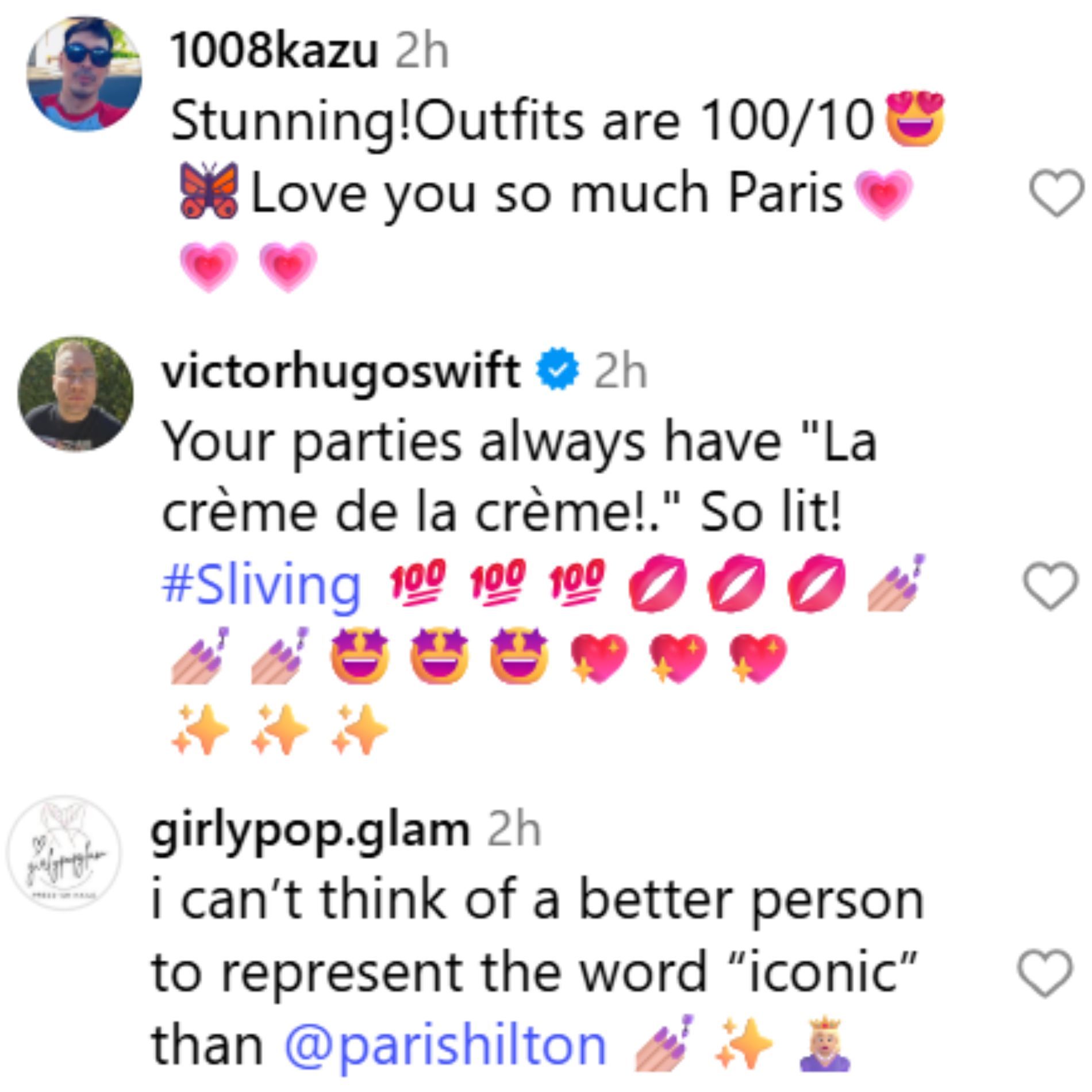 Fans react to Paris Hilton&#039;s post. (Image via Instagram/@parishilton)