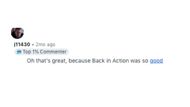 A reddit comment on Cameron Diaz's Bad Day and Back In Action | Image via Reddit: r/blankies