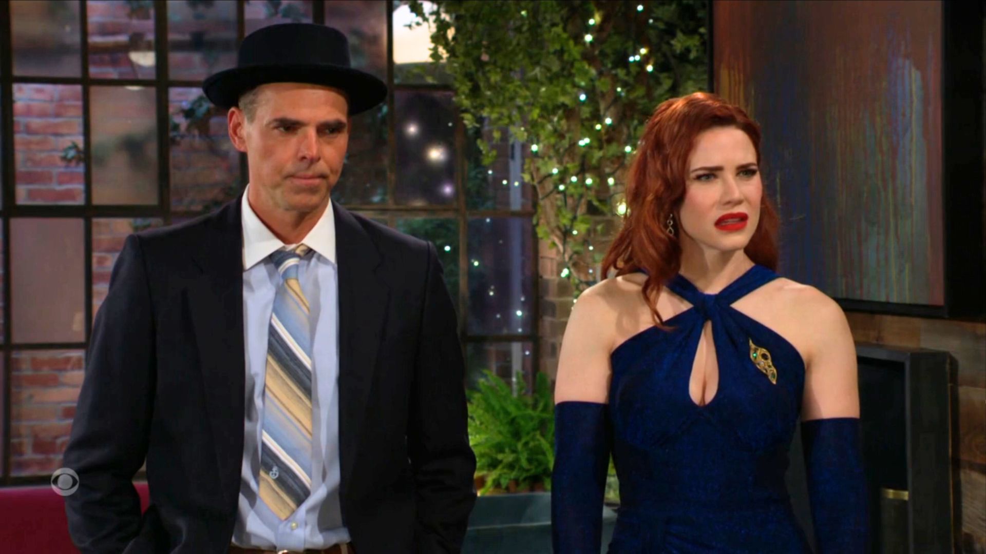 Billy (Jason Thompson) and Sally (Courtney Hope) had their big party ruined by Cane on The Young and the Restless | Image: CBS
