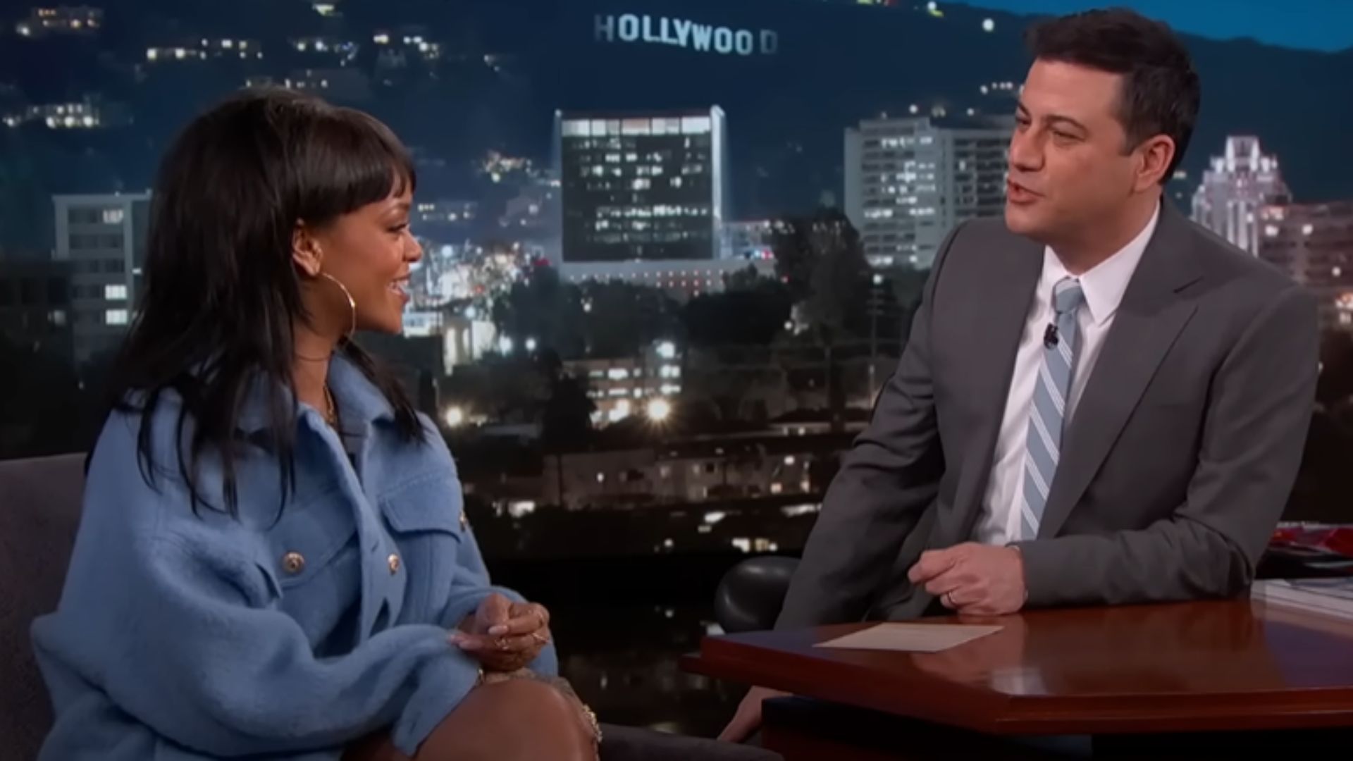 Rihanna &amp; Jimmy Kimmel | Image via Jimmy Kimmel Live